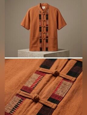 Traditional Northern Thai "Lanna" Cotton Shirt (M/L/XL) Tribal Boho Comfy Lagen